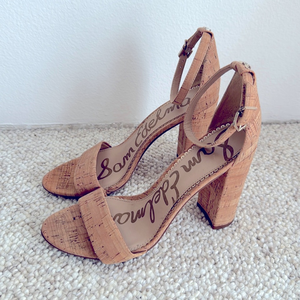 Sam Edelman Yaro Sandals in Natural Cork Sz 7.5